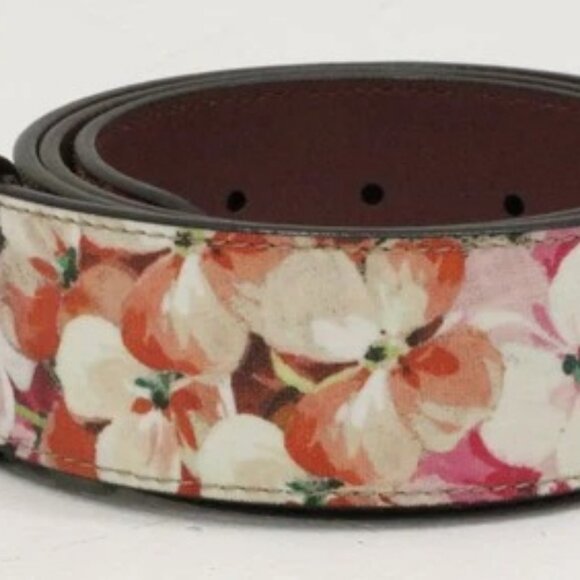 GG Plus Monogram Blooms Plaque Beige Multicolor Dry Rose Belt Size 90/36 - Picture 4 of 15
